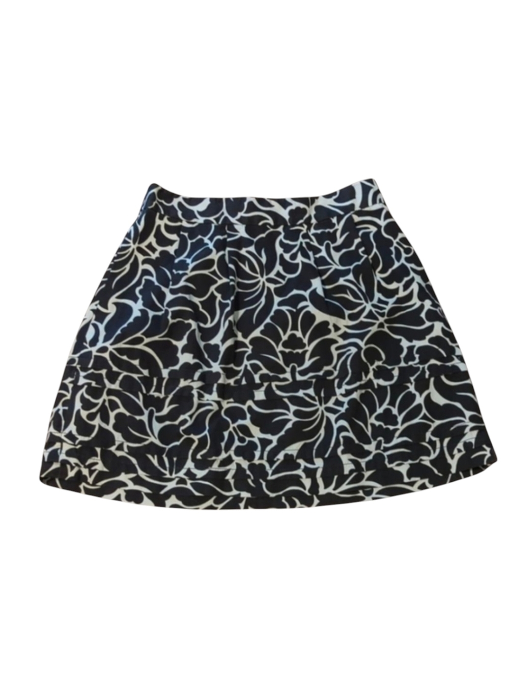 Ann Taylor Loft Black & White Floral Skirt Size 0